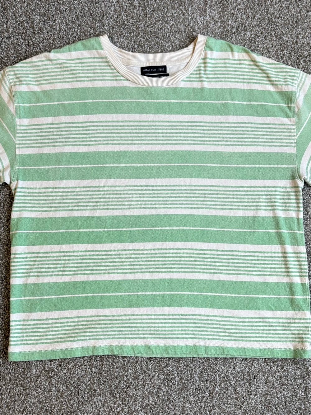 Urban Outfitters Cream & Light Green Striped Tee